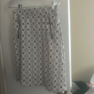 Le Lis Black and White Patterned A-Line Skirt